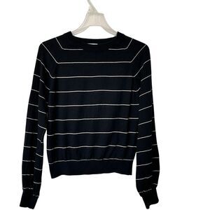 Misa Los Angeles XS striped cotton silk blend black sweater